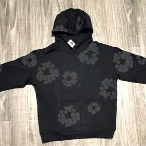 Denim Tears Cotton Wreath Hoodie Black Monochrome